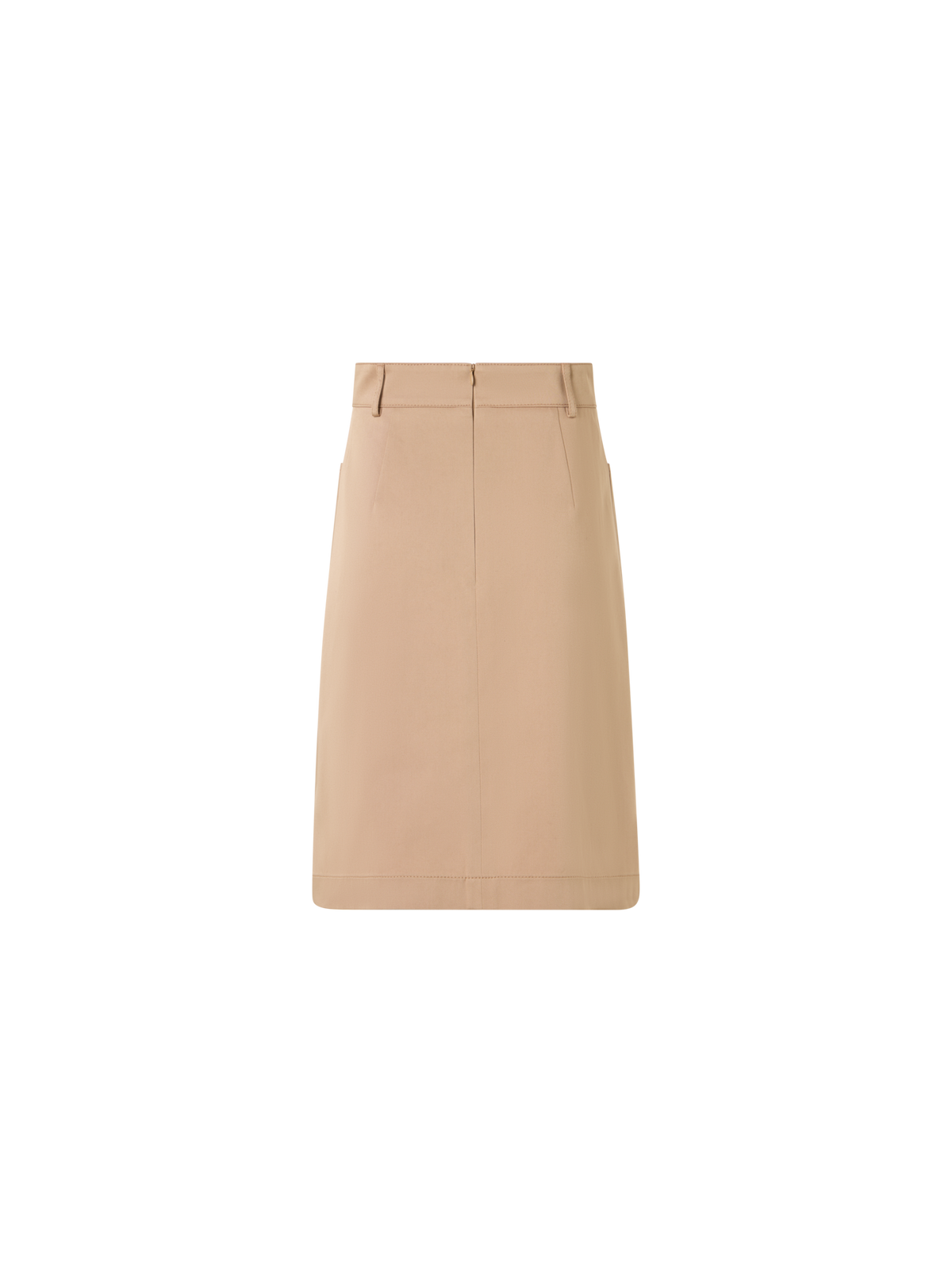 Designer A-Linien-Rock aus Baumwollgabardine - Beige