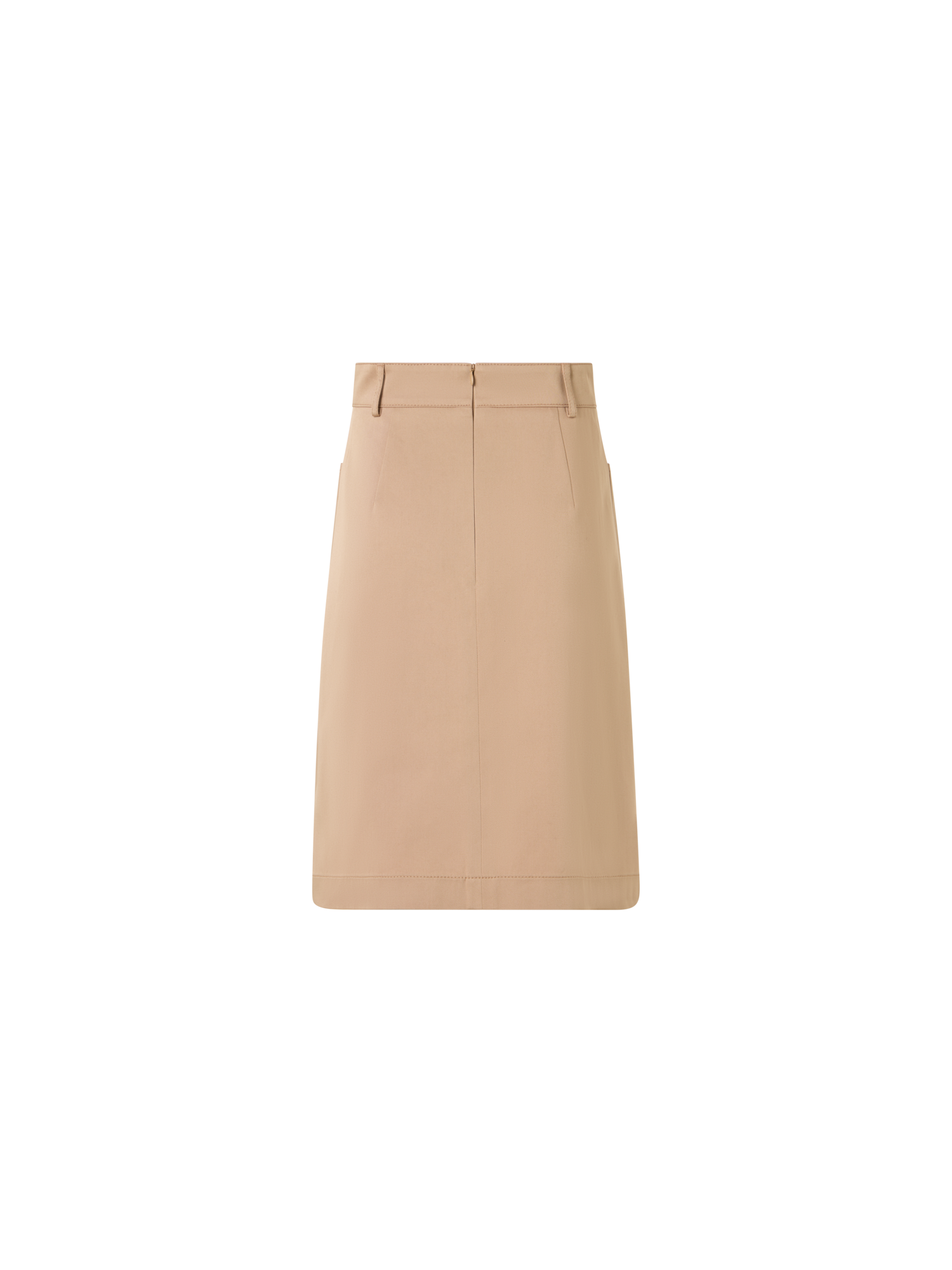 Designer A-Linien-Rock aus Baumwollgabardine - Beige
