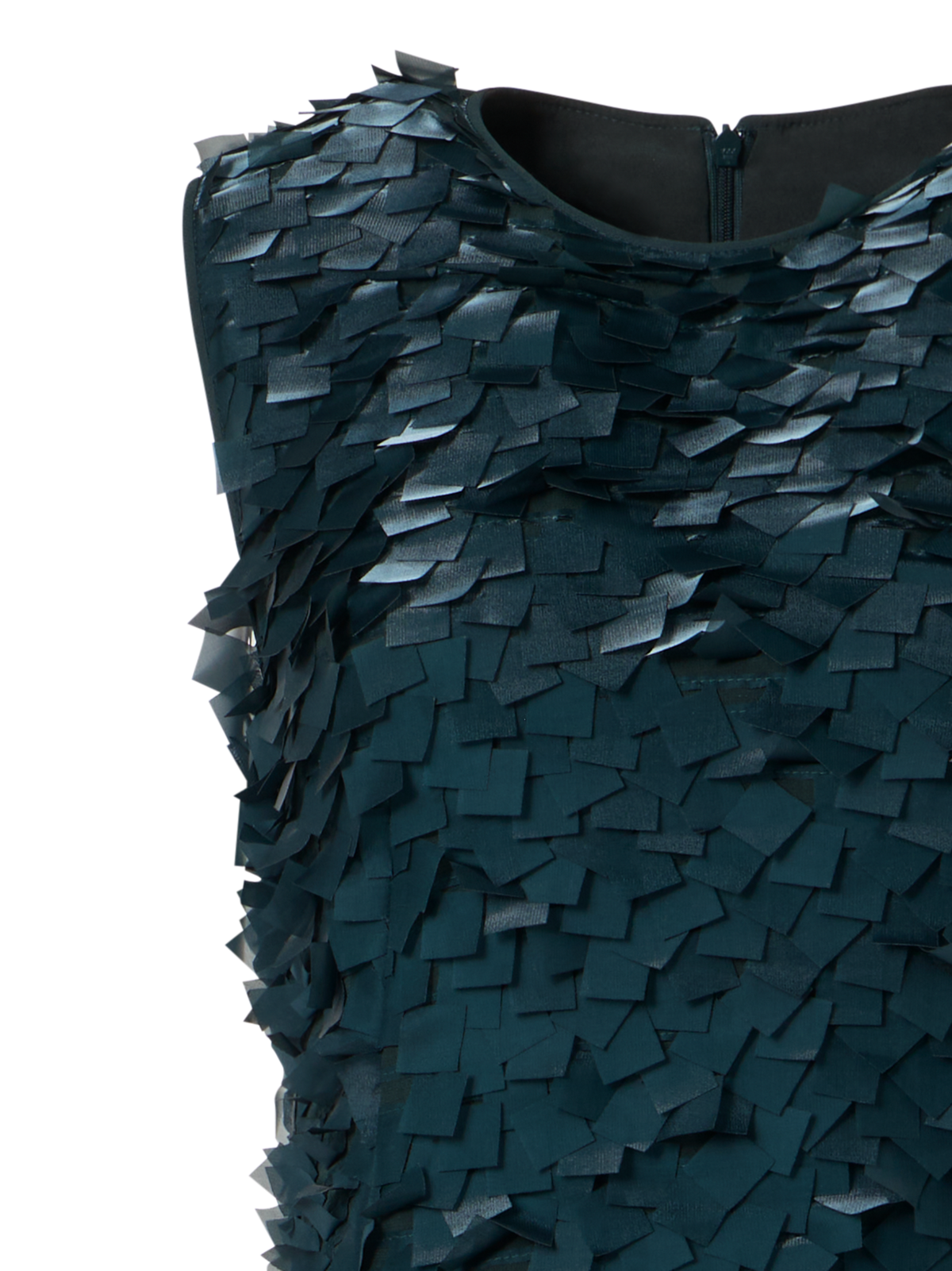 Designer Asymmetrische Robe in Layered Organza Tiles - Grün