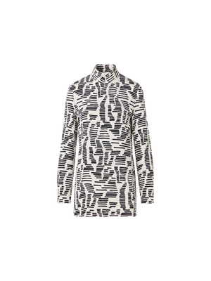Designer Langärmelige Tunika-Bluse mit Dance Movement Print - Bunt