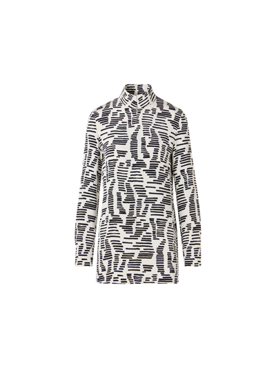 Designer Langärmelige Tunika-Bluse mit Dance Movement Print - Bunt