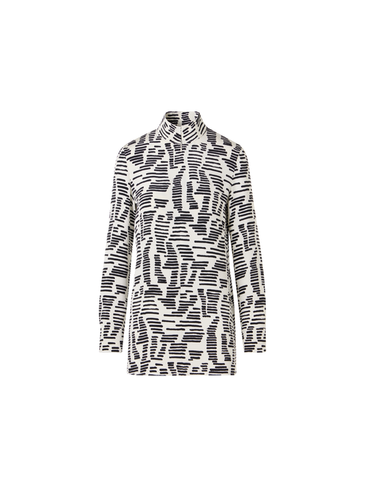 Designer Langärmelige Tunika-Bluse mit Dance Movement Print - Bunt