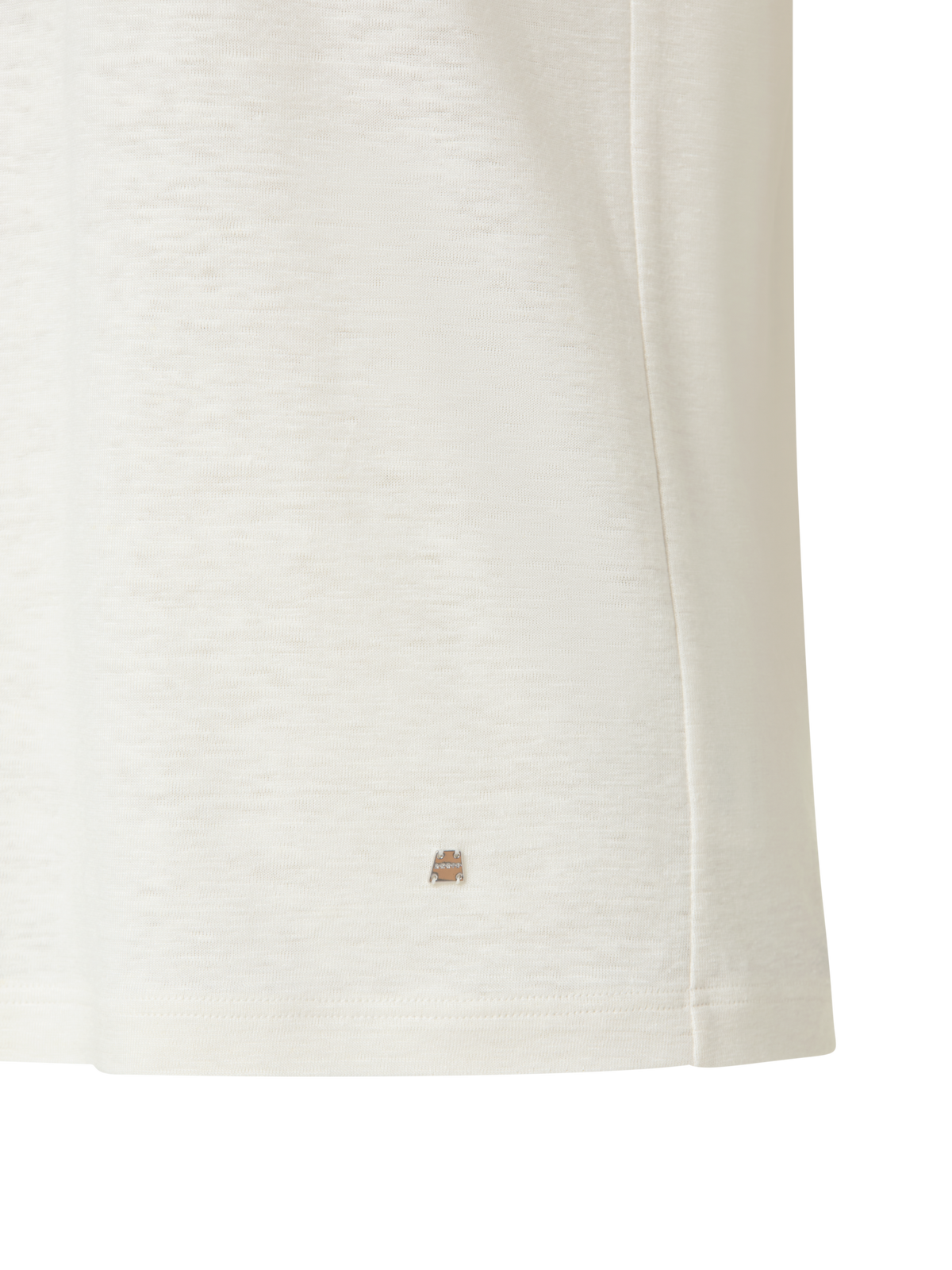 Designer Leinen Jersey T-Shirt - Ecru - Weiss
