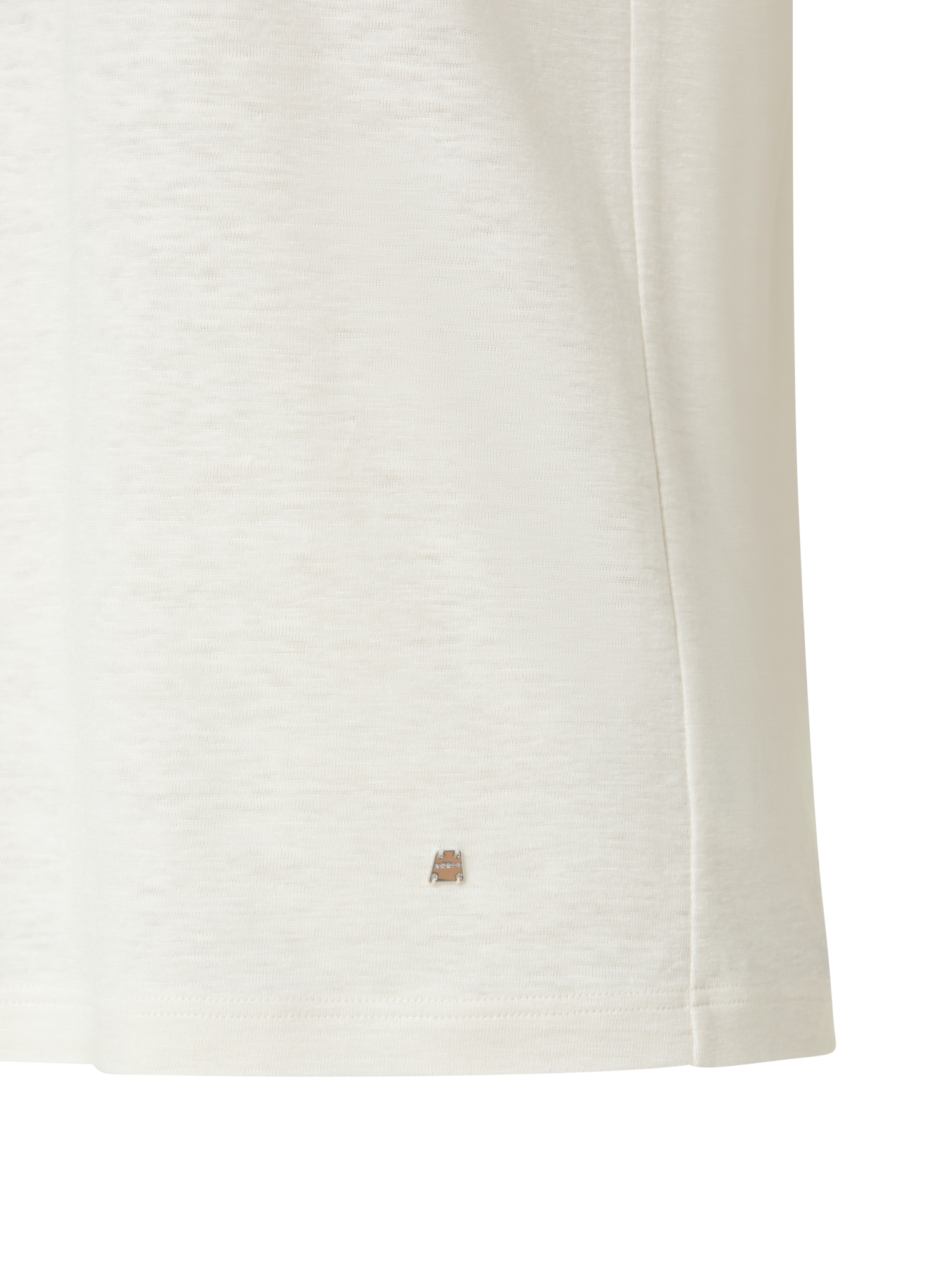 Designer Leinen Jersey T-Shirt - Ecru - Weiss