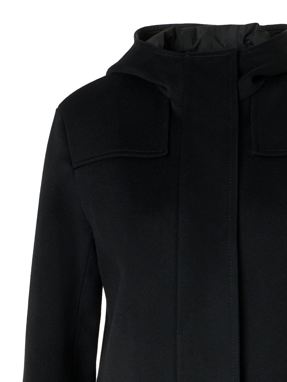 Designer Wendbarer Wolle und Shell Mantel - Schwarz