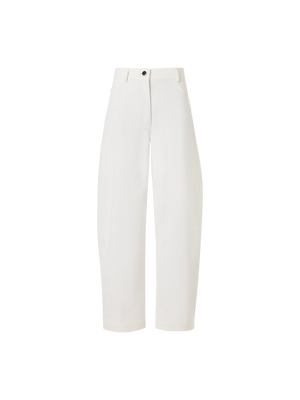 Designer Farrow Hose aus Baumwoll-Stretch-Denim - Weiss