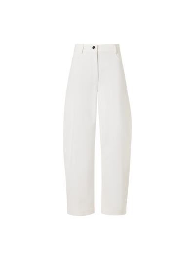 Designer Farrow Hose aus Baumwoll-Stretch-Denim - Weiss