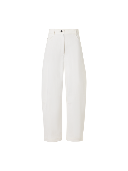 Designer Farrow Hose aus Baumwoll-Stretch-Denim - Weiss