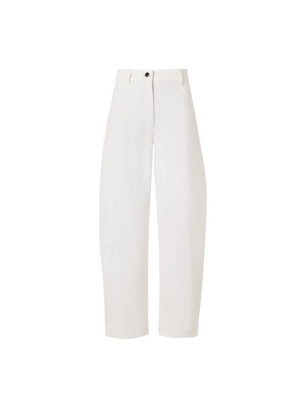 Designer Farrow Hose aus Baumwoll-Stretch-Denim - Weiss