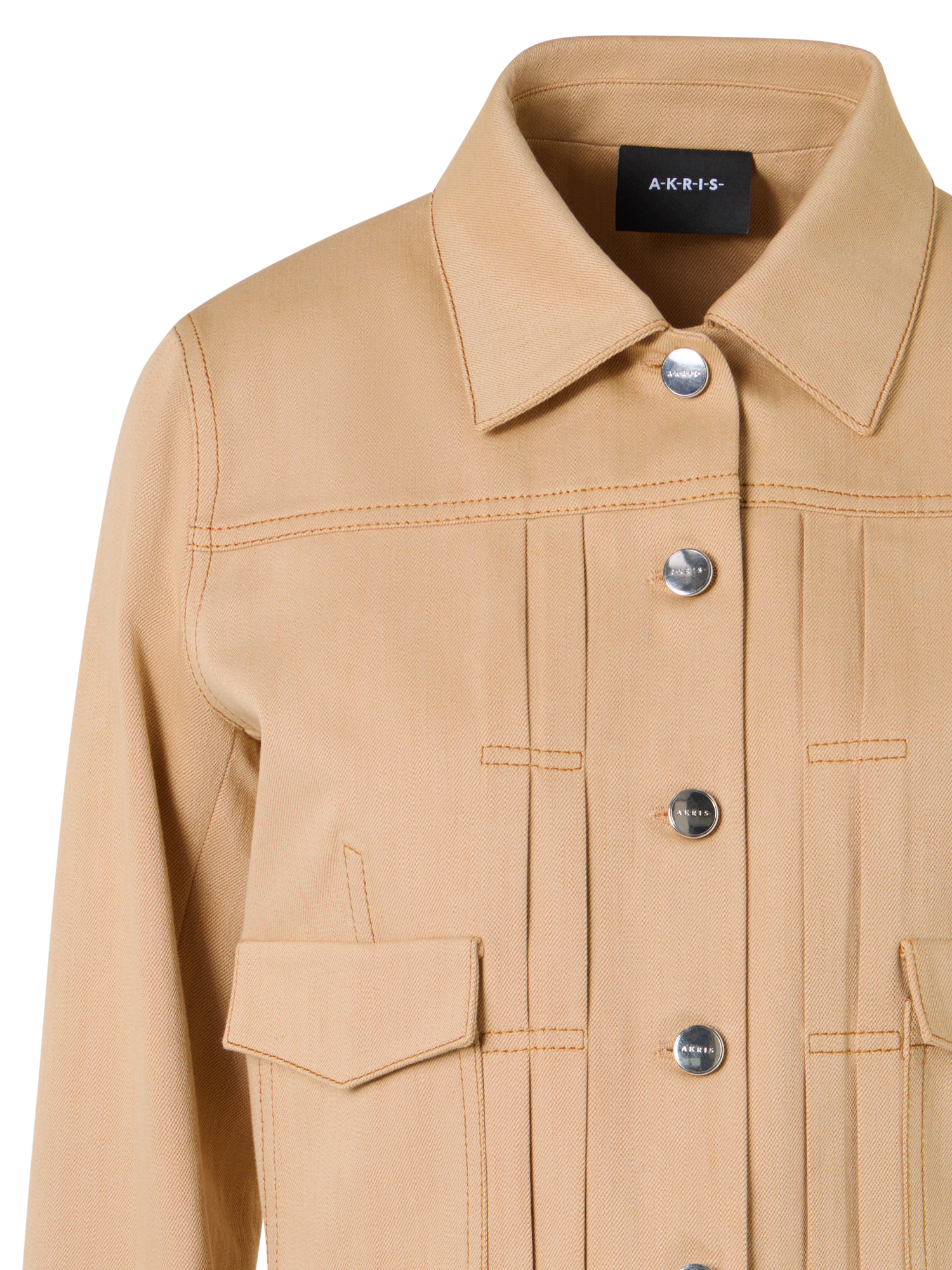 Designer Hilbert Kurzjacke aus Stretch-Baumwoll-Denim - Beige