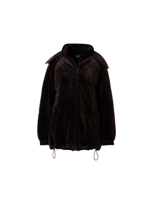 Designer Wattierter Oversize-Parka aus Cord - Braun
