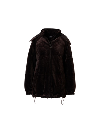 Designer Wattierter Oversize-Parka aus Cord - Braun
