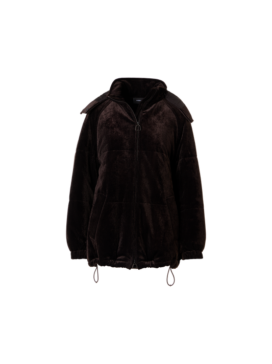 Designer Wattierter Oversize-Parka aus Cord - Braun