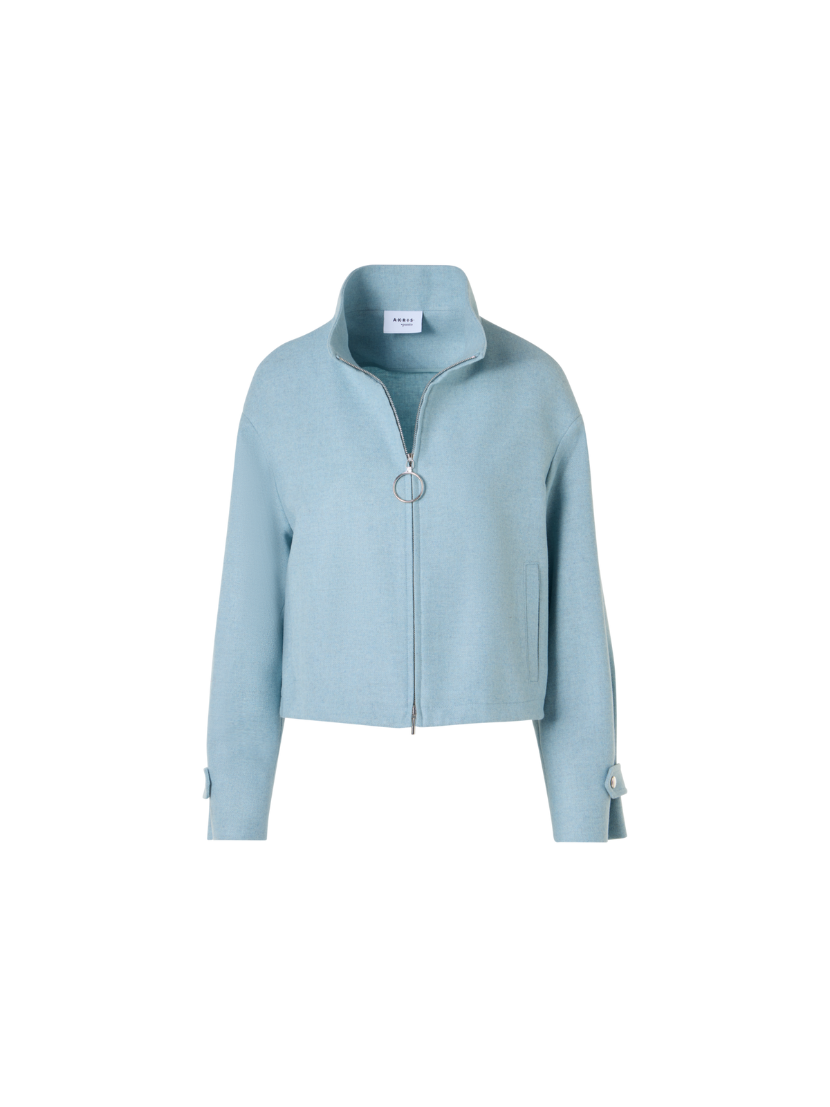 Designer Blouson-Jacke aus Wollmischung - Blau