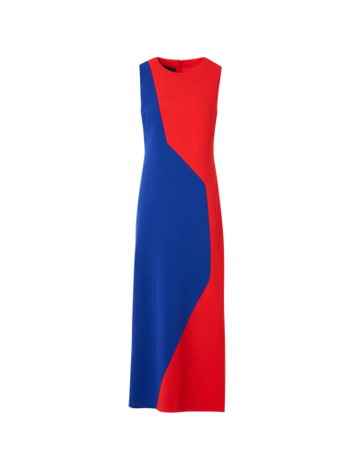 Designer Midi-Etuikleid mit Polygon-Patchwork - Bunt