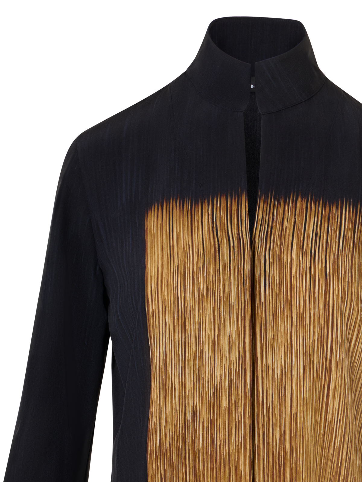 Designer Tunika-Bluse aus Seide mit Oro Lienzo Print - Bunt - Schwarz - Braun
