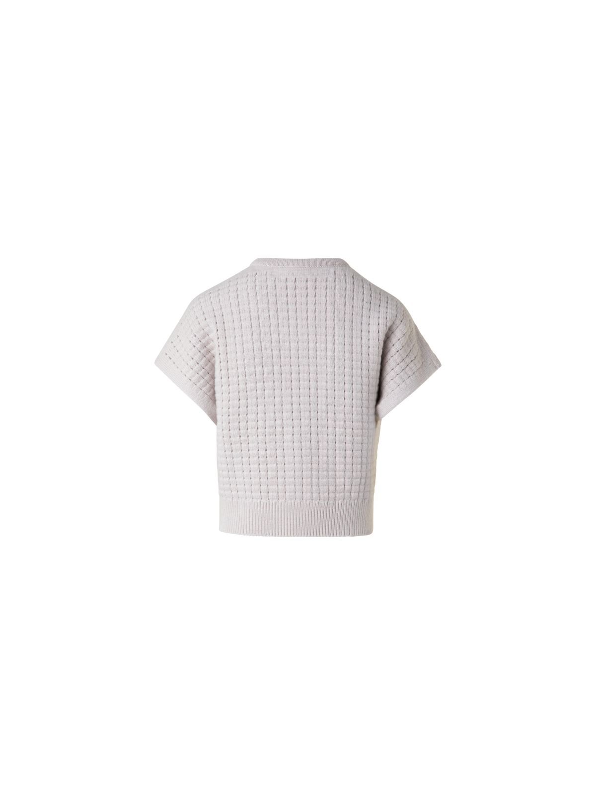 Designer Kurzärmeliger Kaschmir-Cardigan - Beige