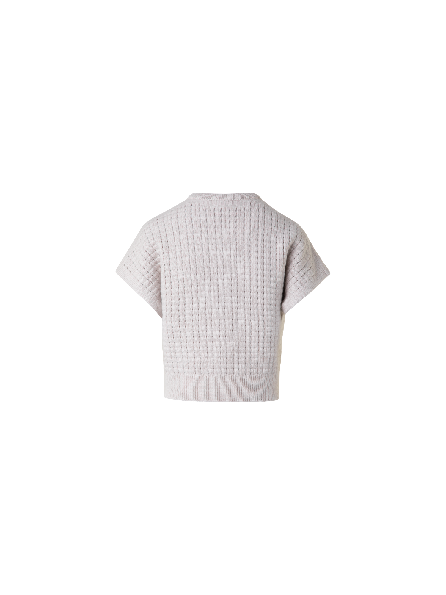 Designer Kurzärmeliger Kaschmir-Cardigan - Beige