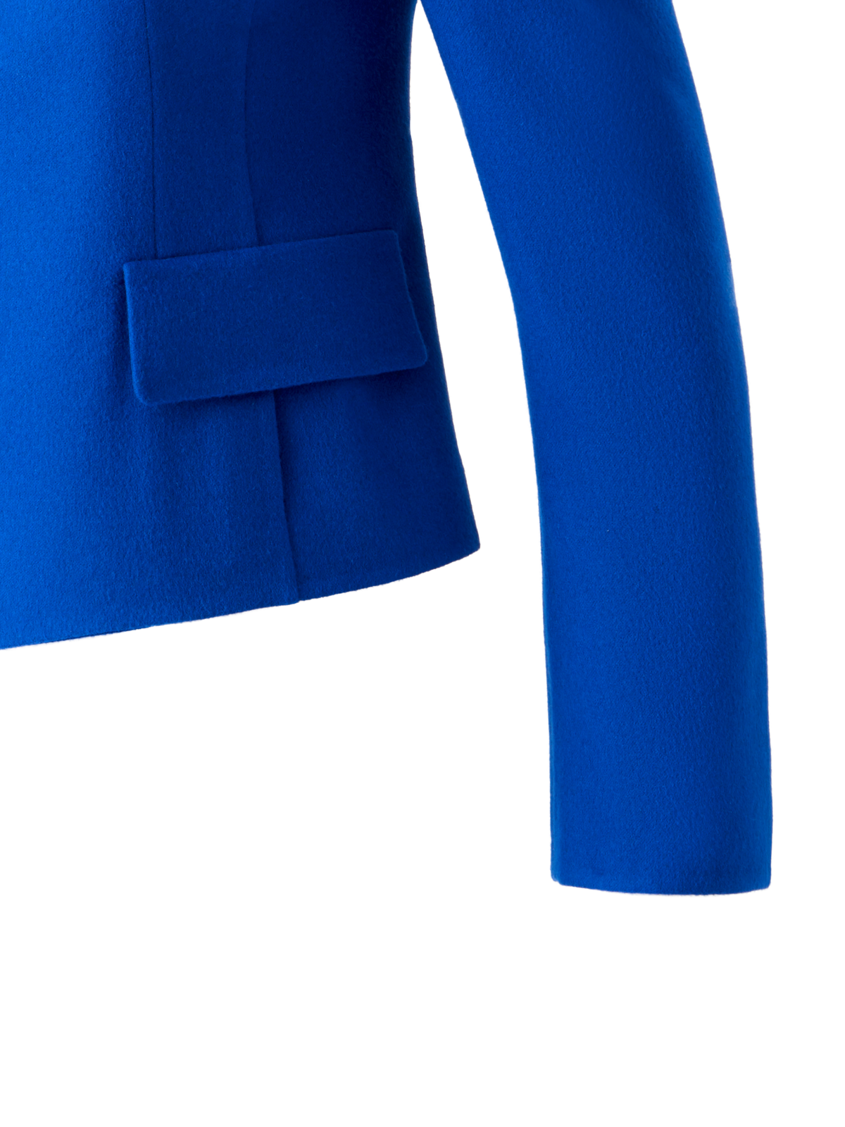 Designer Kurze Taillierte Wollflanell Doubleface Jacke - Blau