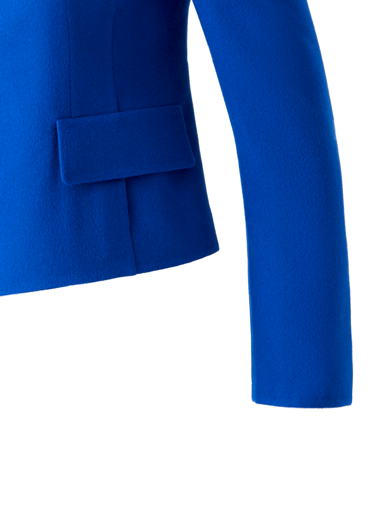 Designer Kurze Taillierte Wollflanell Doubleface Jacke - Blau