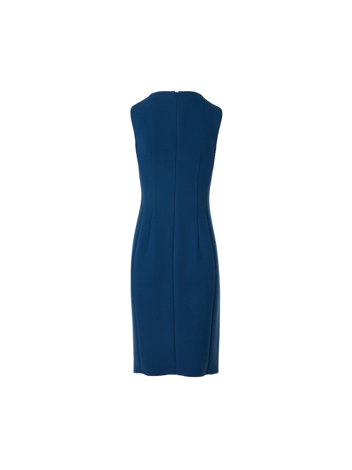 Designer Ärmelloses Etuikleid aus Wollkrepp-Doubleface - Blau