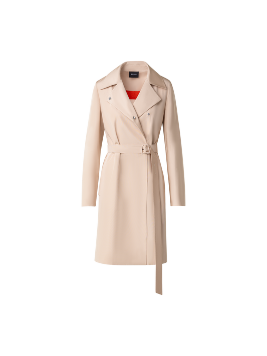 Designer Wasserabweisender Trenchcoat aus Seide - Beige