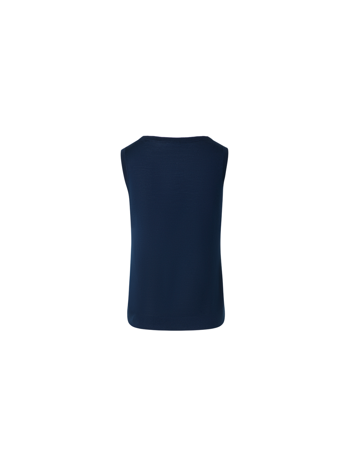 Designer Leichtes Merinowolle-Strick-Top mit U-Boot-Ausschnitt - Dunkelblau - Blau