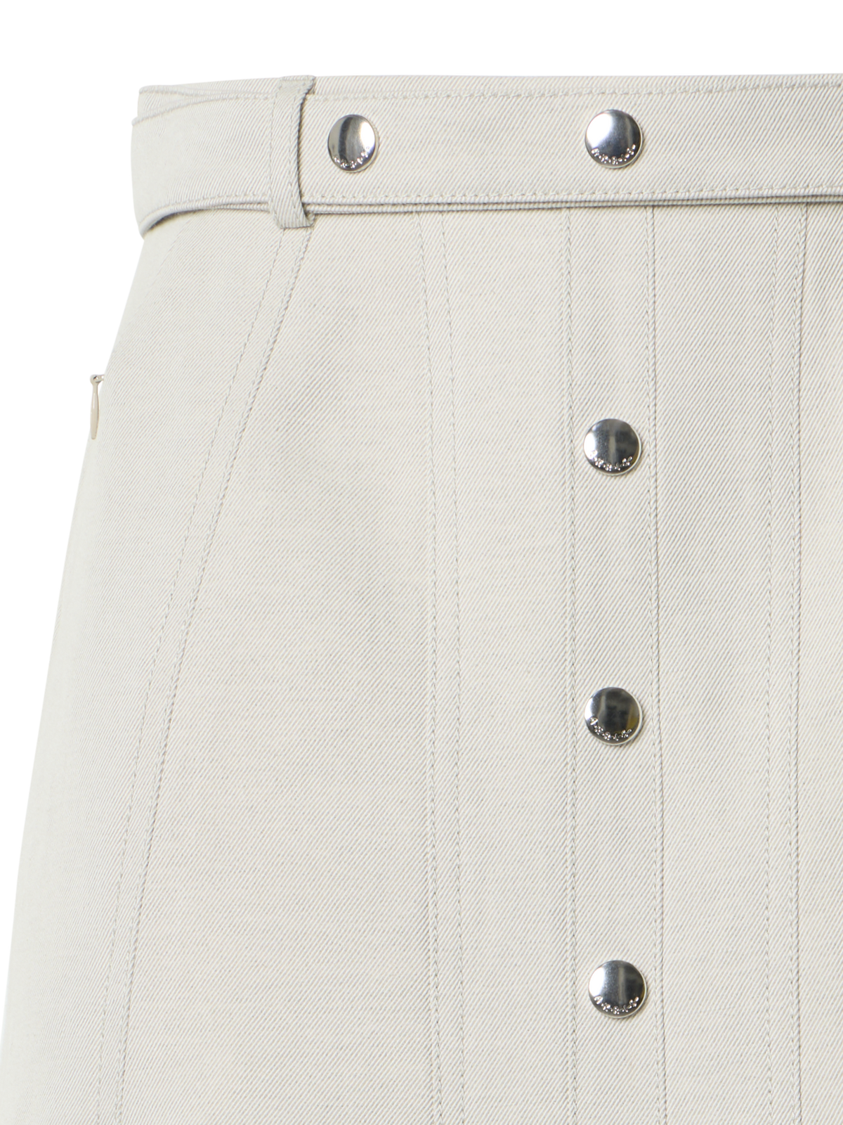 Designer Midirock in A-Linie mit Knopfleiste - Grau