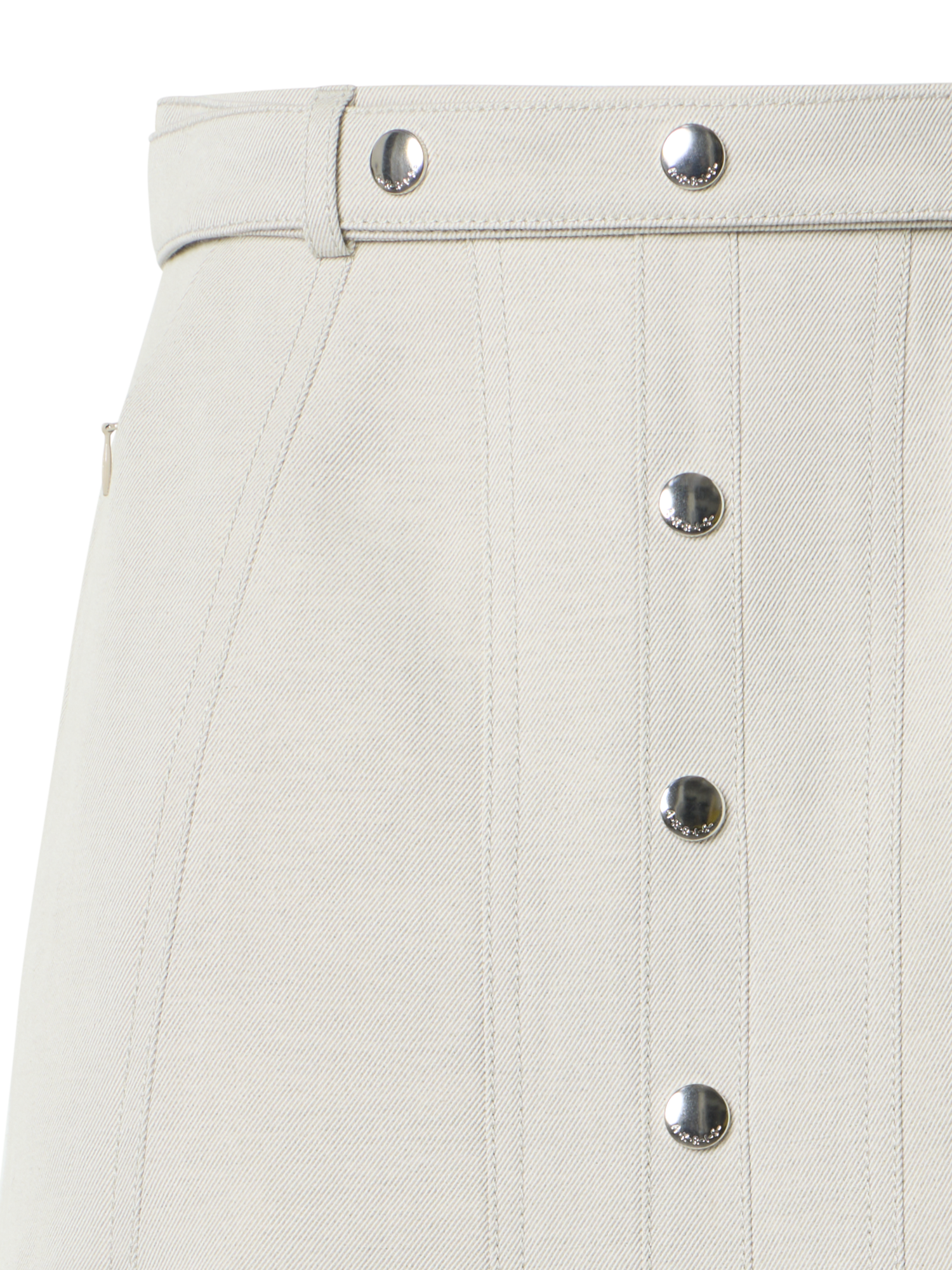 Designer Midirock in A-Linie mit Knopfleiste - Grau