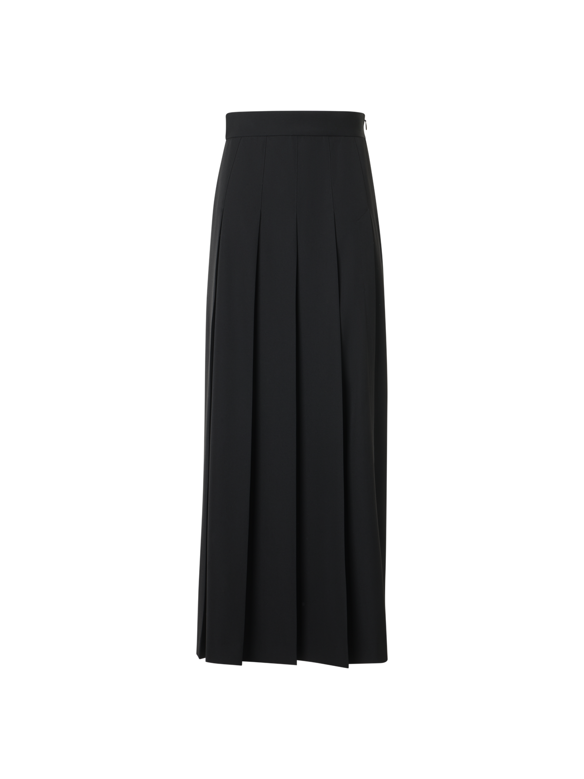 Designer Plissierter Midirock aus Wolle - Schwarz