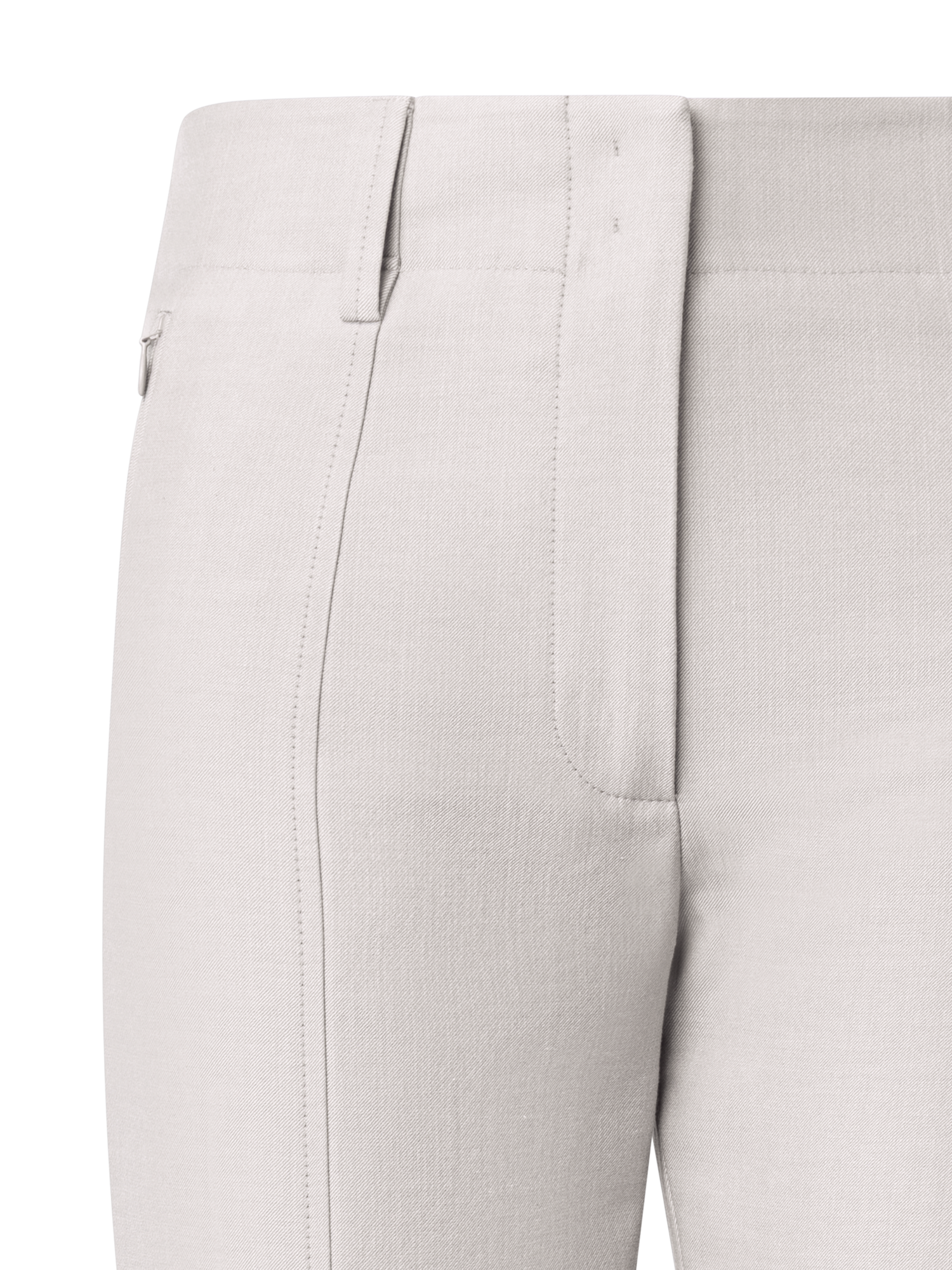 Designer Slim Hose aus Baumwoll-Seiden-Doubleface - Beige - Grau