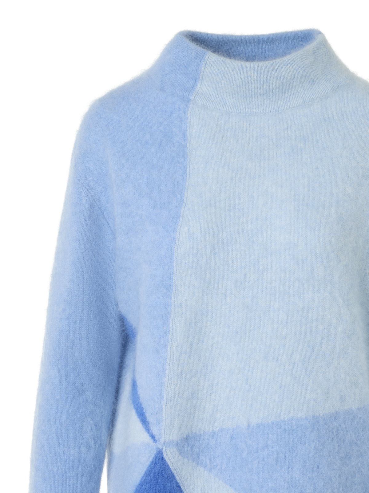 Designer Cloud-Kaschmirpullover mit Sunbeam-Intarsie - Blau