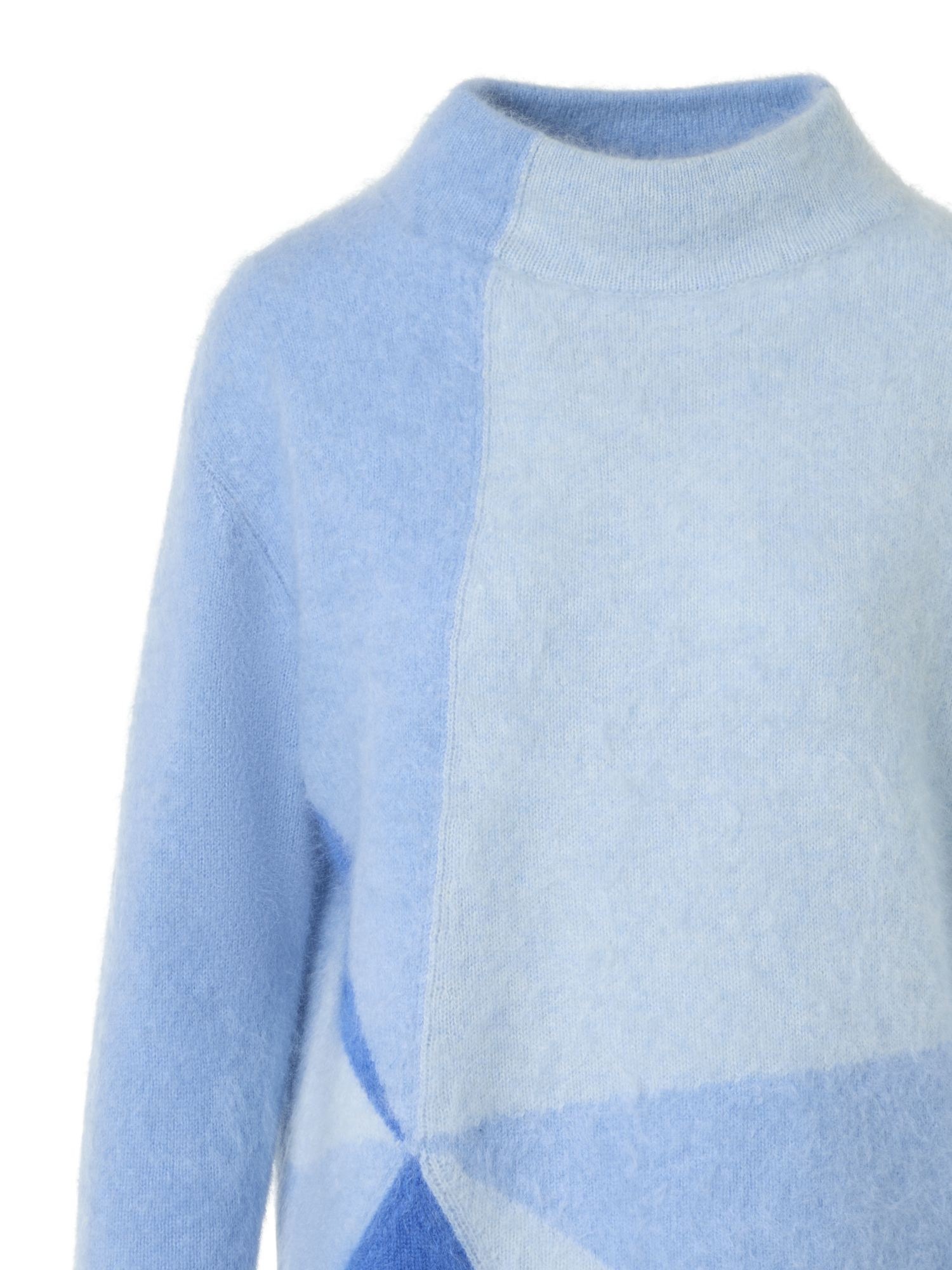 Designer Cloud-Kaschmirpullover mit Sunbeam-Intarsie - Blau