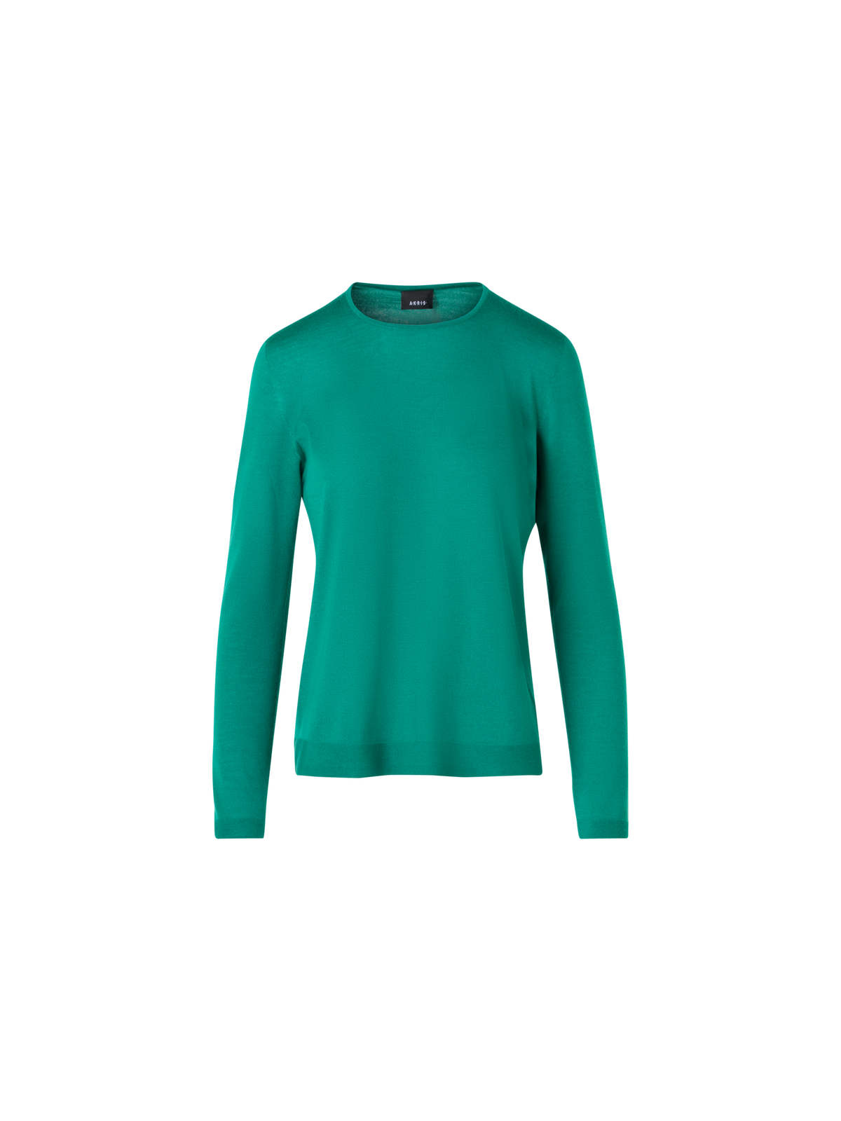 Designer Langärmeliger Strickpullover aus Kaschmir-Seide - Grün