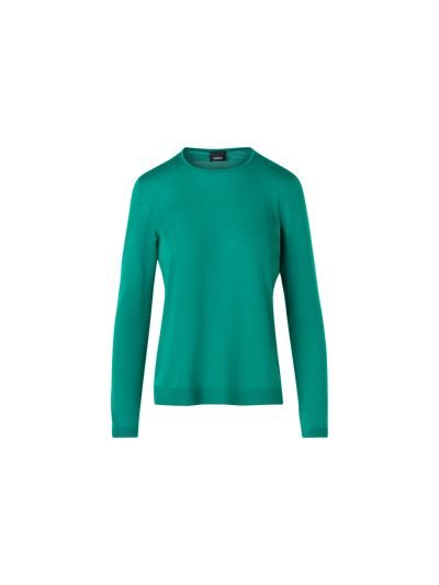Designer Langärmeliger Strickpullover aus Kaschmir-Seide - Grün