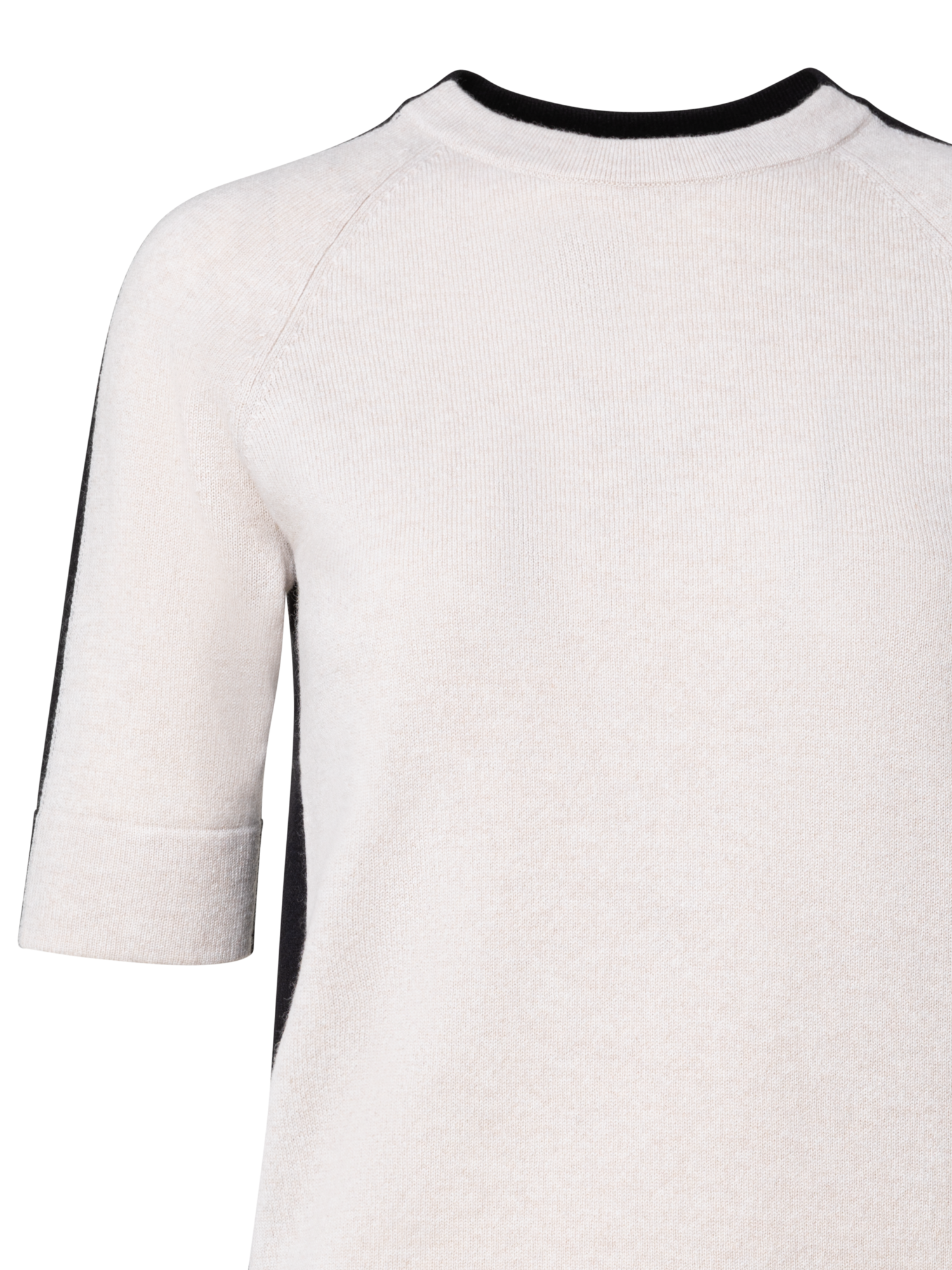 Designer Kurzärmeliger Two-Tone Kaschmirpullover