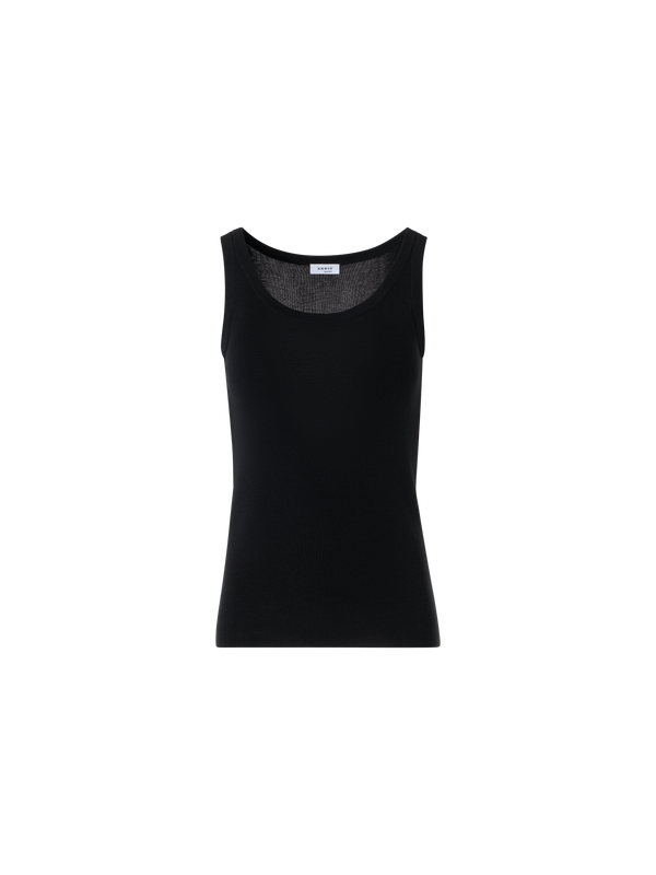 Designer Tanktop aus Wolle - Schwarz
