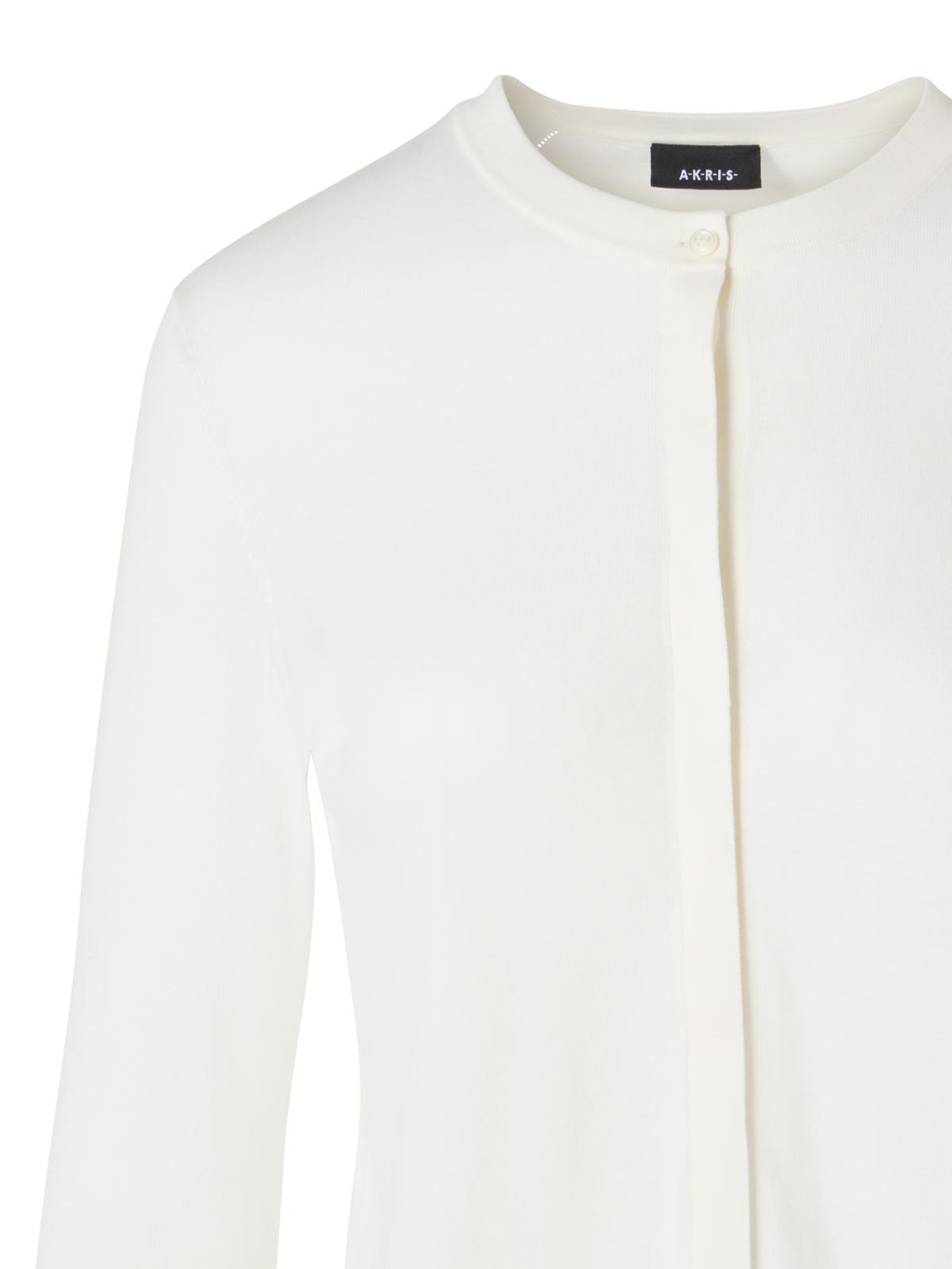 Designer Langärmelige Strickjacke aus Sea-Island-Baumwolle - Ecru