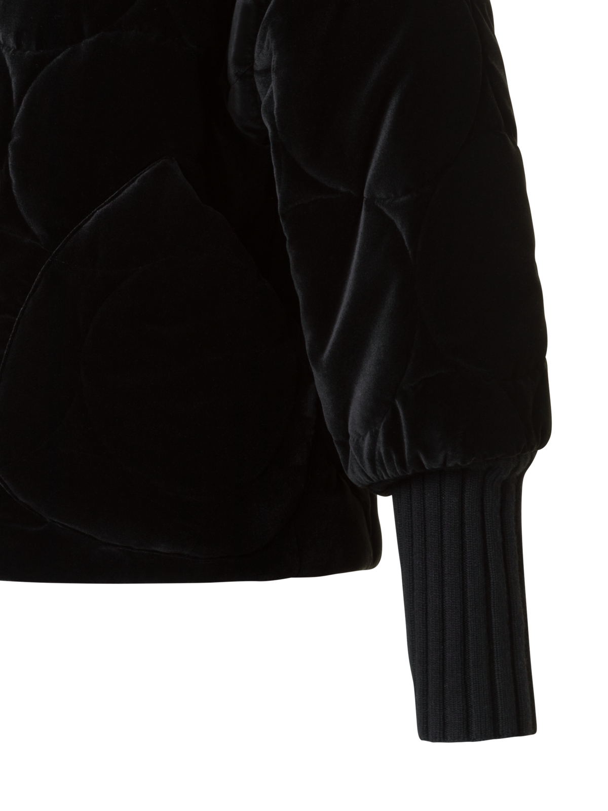 Designer Signature Punktestepp Samt Jacke - Schwarz