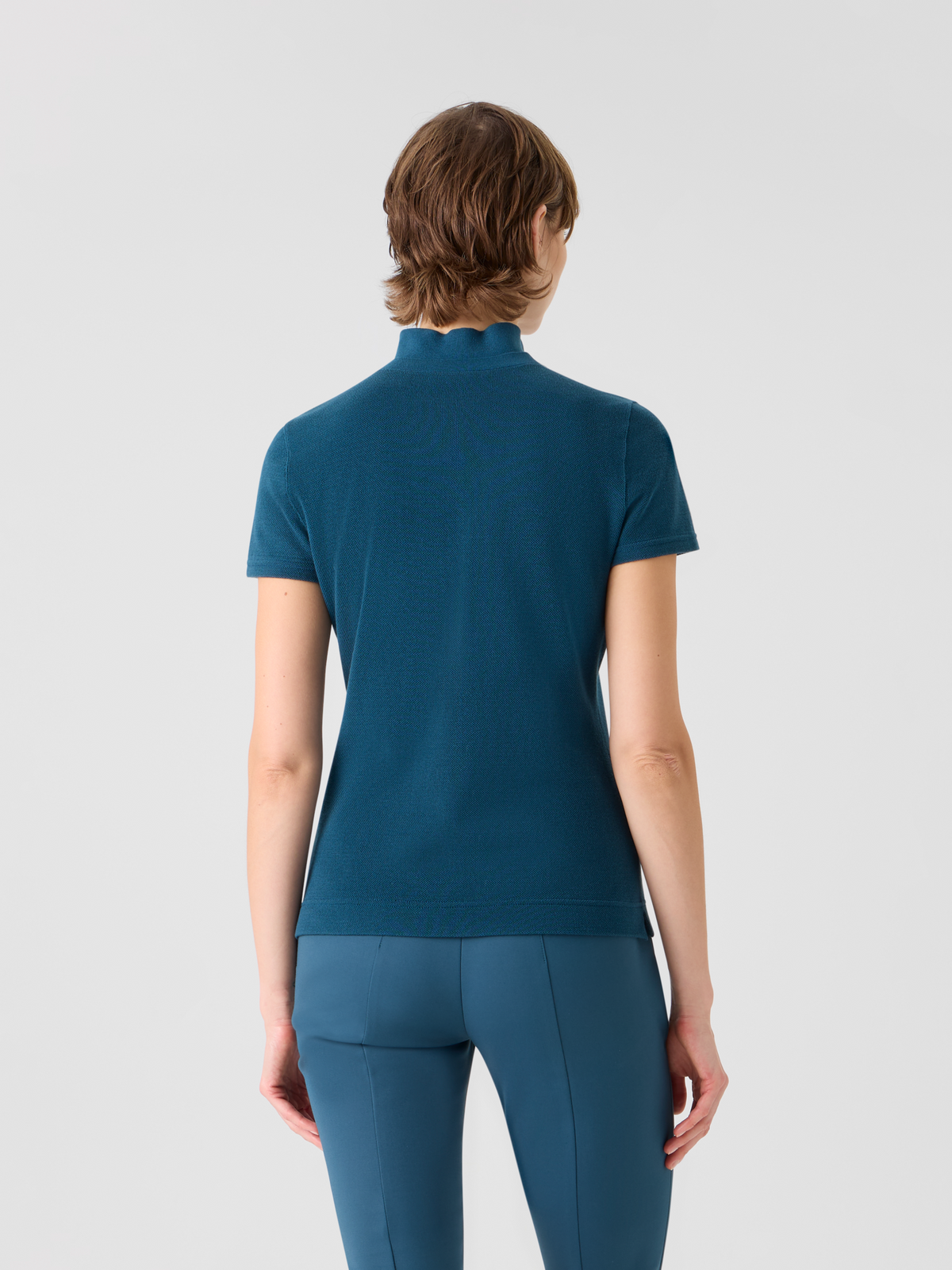 Designer Tailliertes Poloshirt aus Baumwoll-Piqué - Grün #editorial