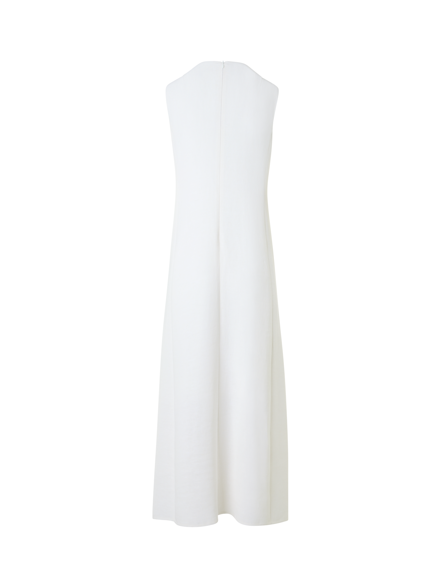 Designer Midikleid aus Leinen-Woll-Doubleface - Ecru