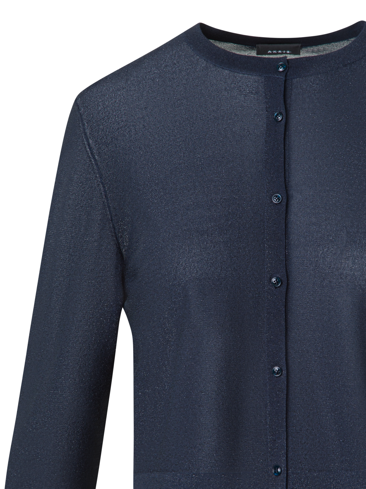 Designer Seiden-Cardigan mit goldenem Lurex - Blau