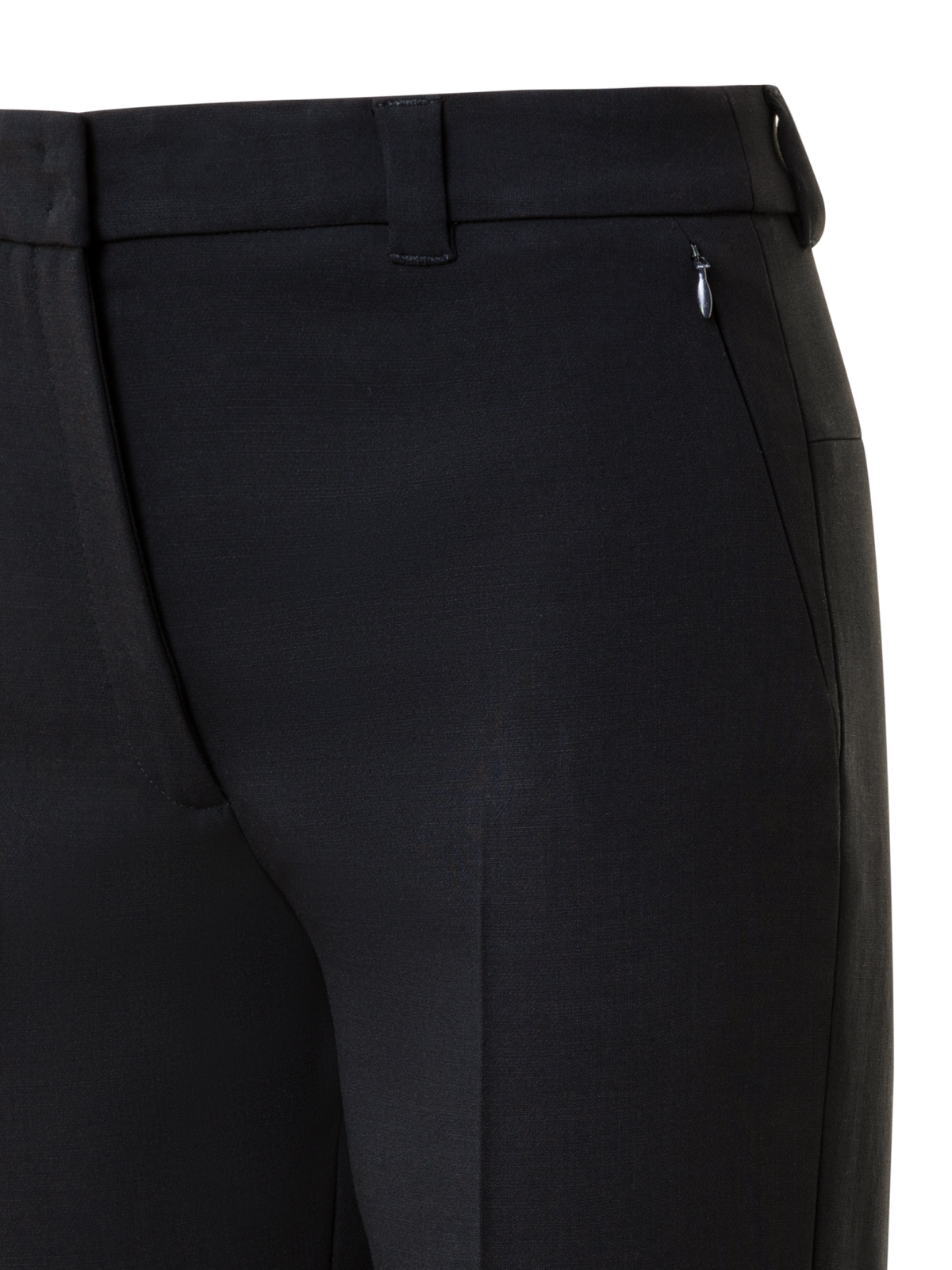 Designer Tapered Hose aus Woll-Doubleface - Schwarz