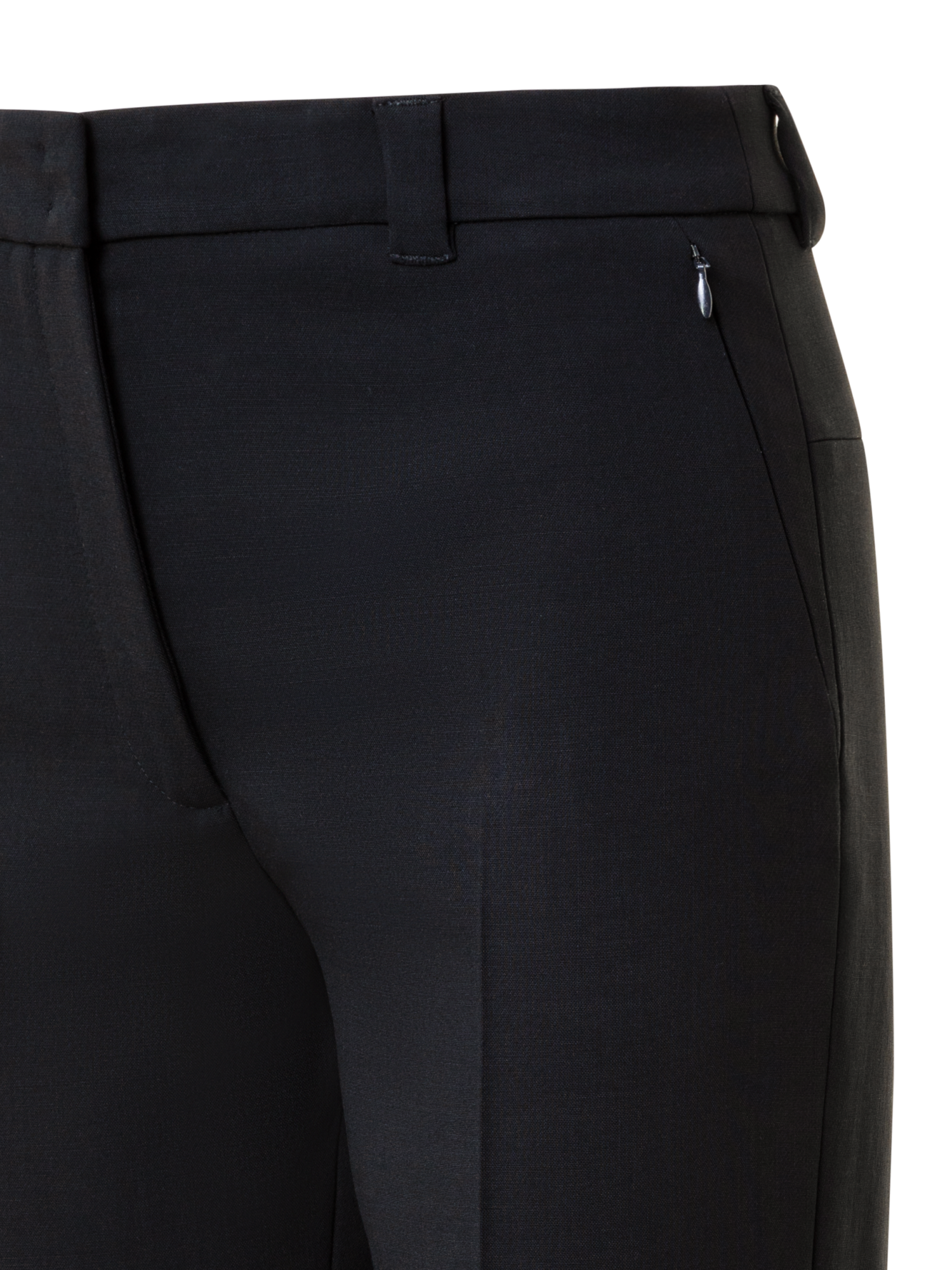 Designer Tapered Hose aus Woll-Doubleface - Schwarz