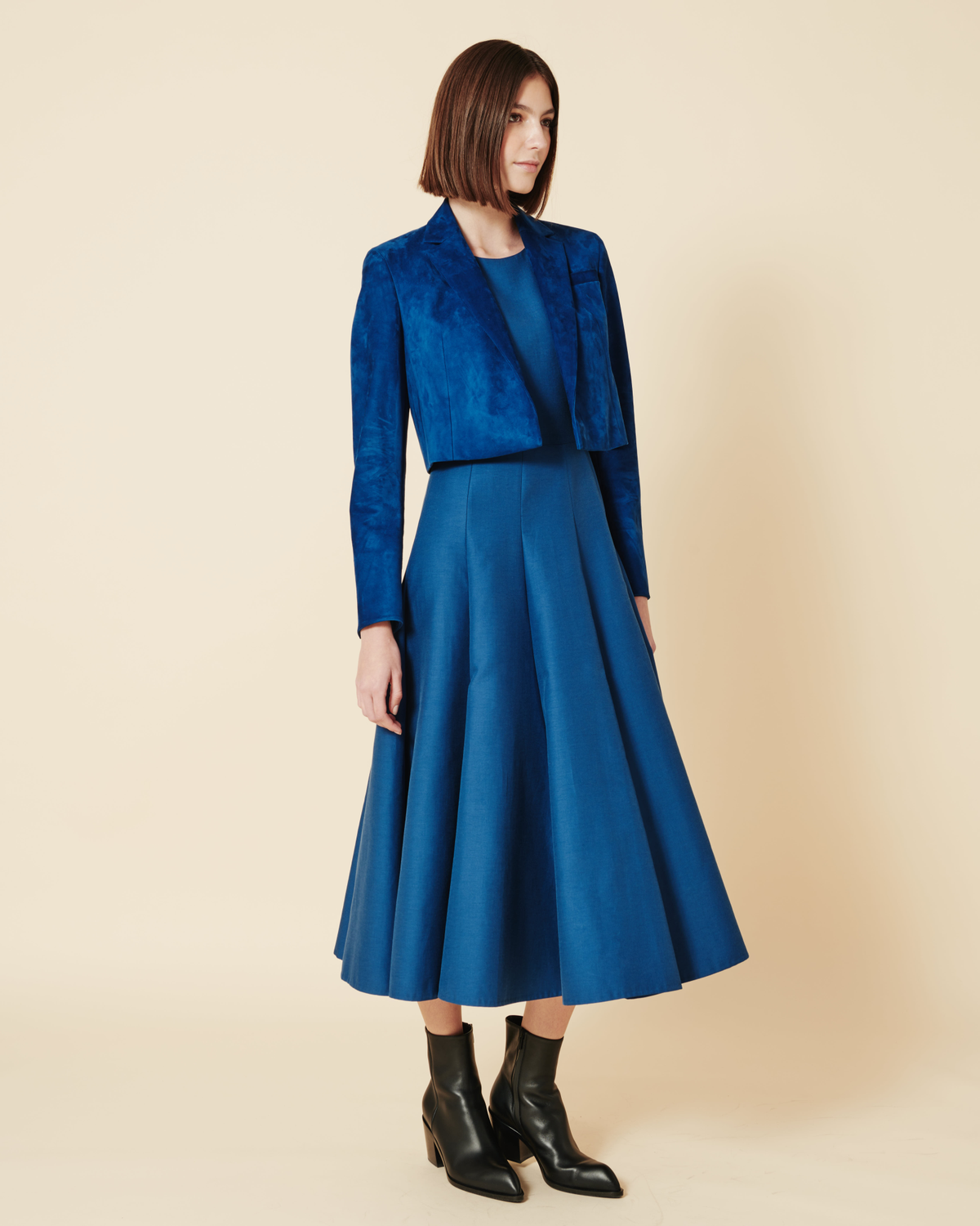 Designer Ärmelloses Fit & Flare Midikleid - Blau #editorial