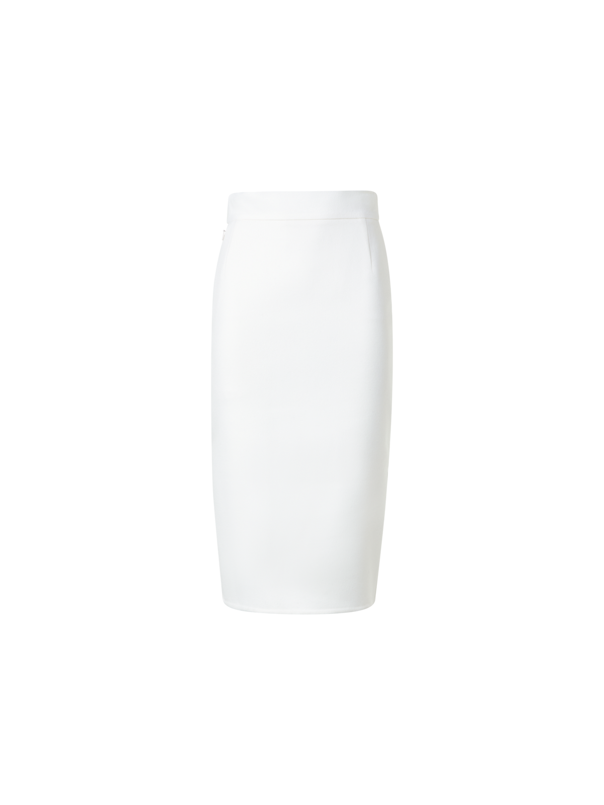 Designer Bleistiftrock aus Woll-Doubleface - Ecru - Weiss