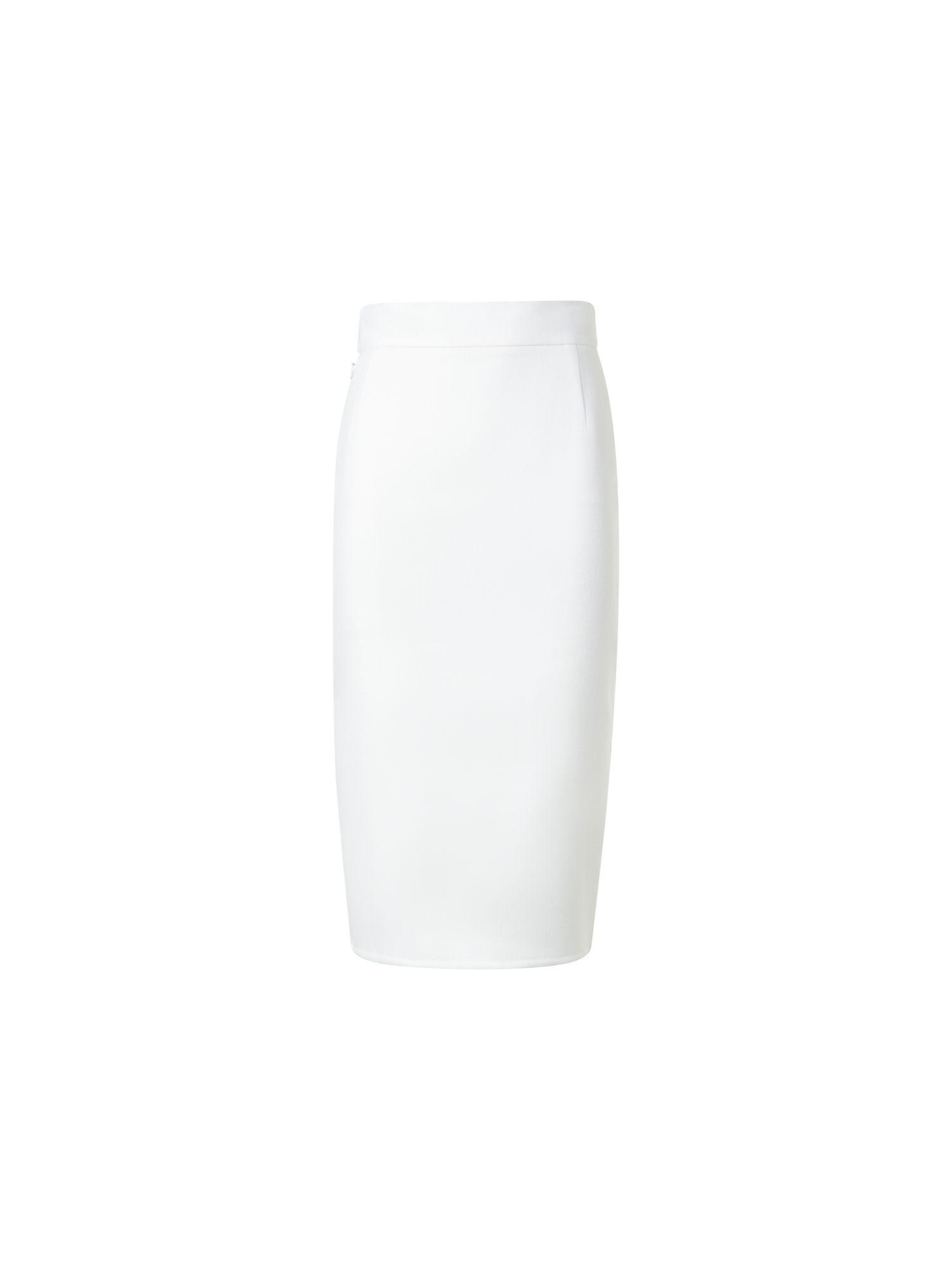 Designer Bleistiftrock aus Woll-Doubleface - Ecru - Weiss