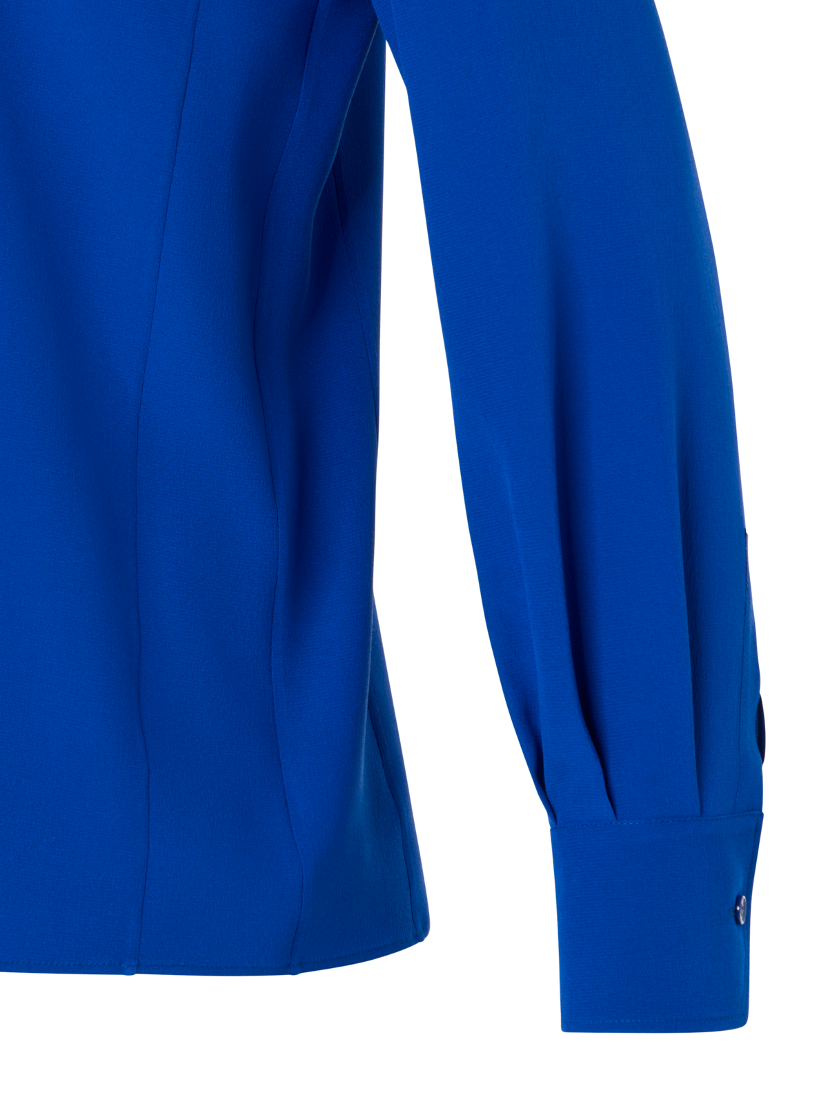 Designer Hemdbluse aus Seiden-Crêpe - Blau