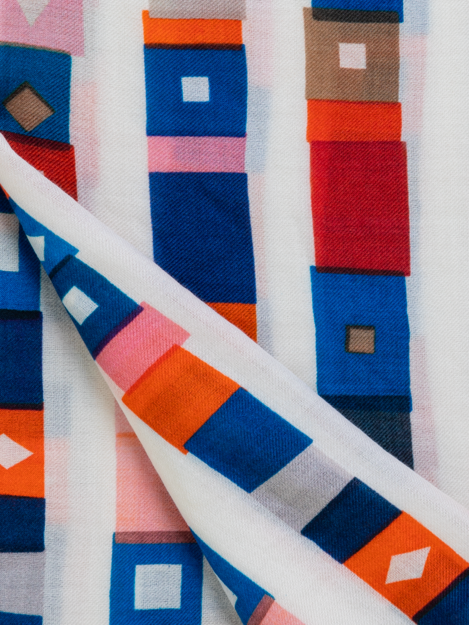 Designer Kaschmirseidenschal mit Superstripe-Druck - Bunt