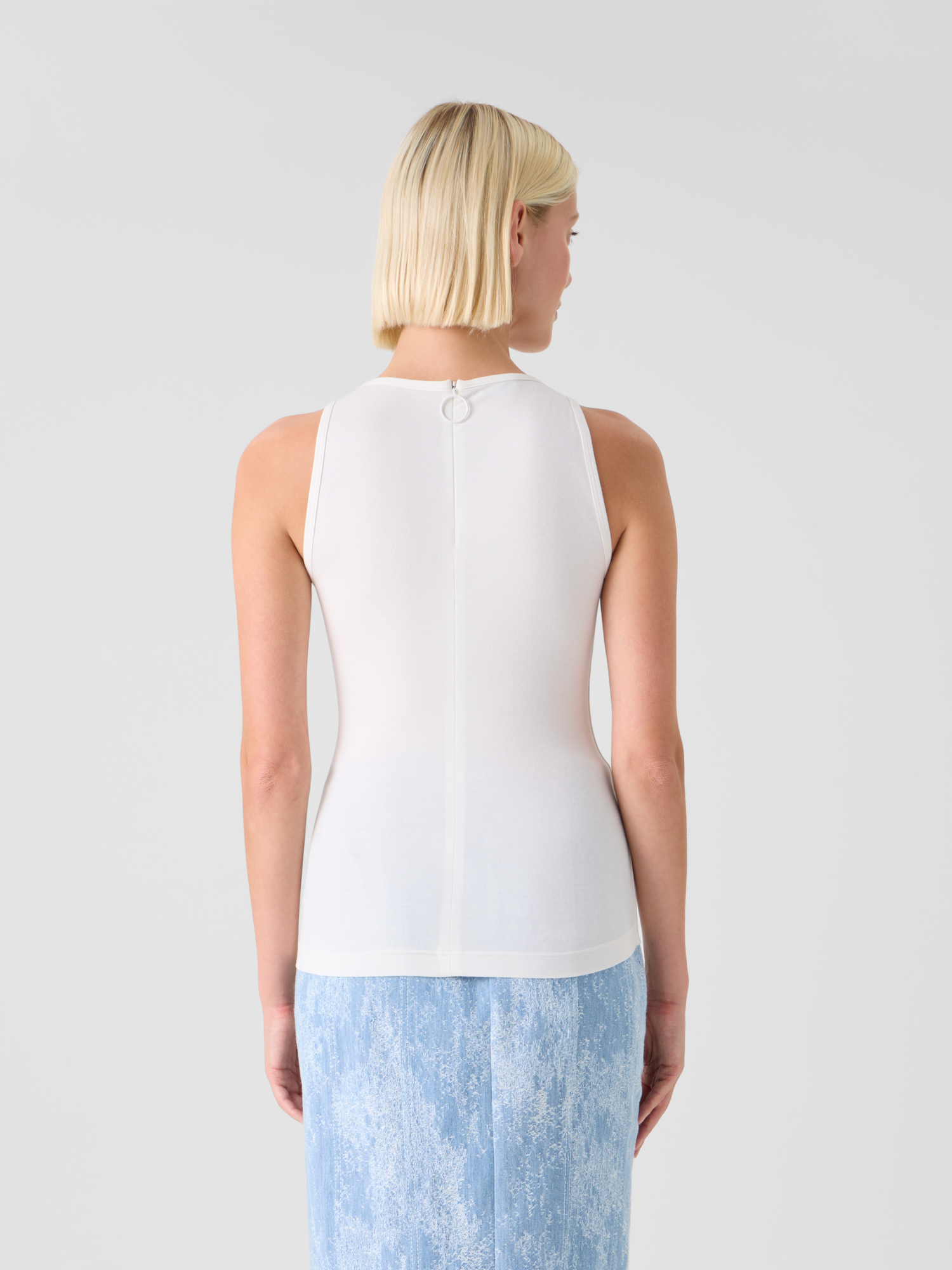 Designer Tailliertes Speedo-Top aus Stretch-Modal-Jersey - Ecru 